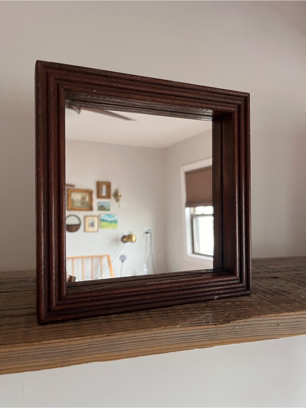 Wood framed mirror